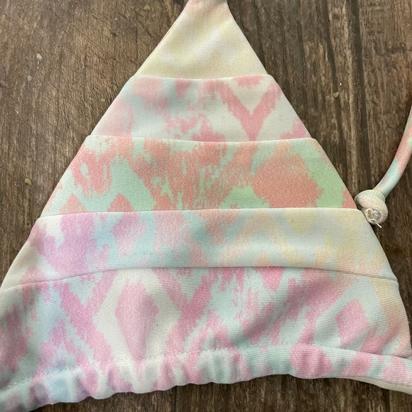 Stone Fox swim triangle bikini top. Small. Pastels - Picture 3 of 14